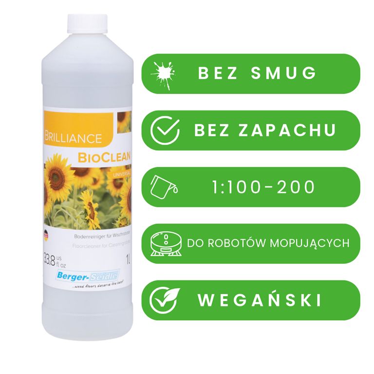 Berger-Seidle BRILLIANCE BIOCLEAN - środek do mycia parkietu, (3) - Codzienne mycie parkietów